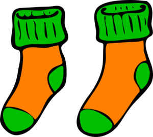Socks orange green sock clip art at clker vector clip art