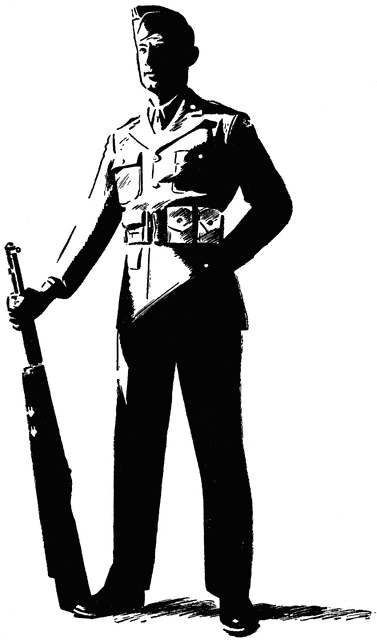 Army man at rest with rifle clipart etc