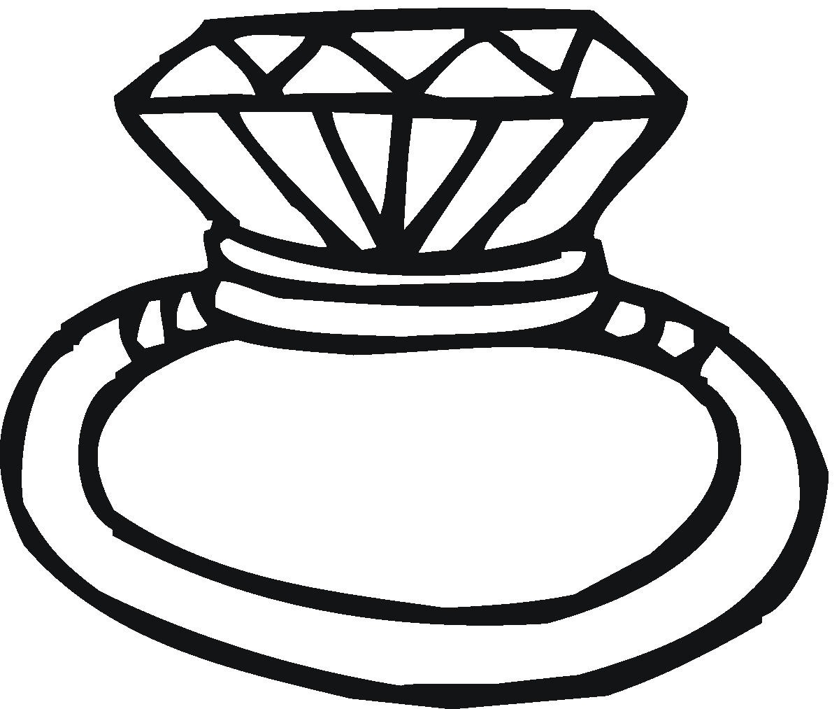 Free black and white wedding rings clipart