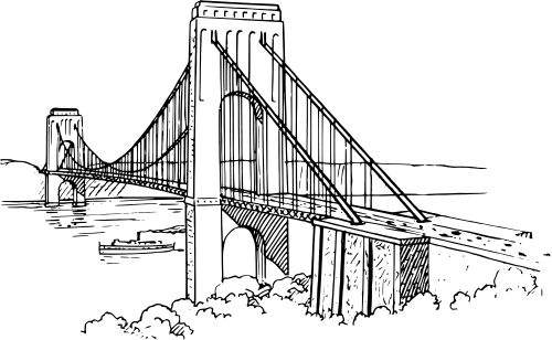 Bridge clip art black and white free clipart images