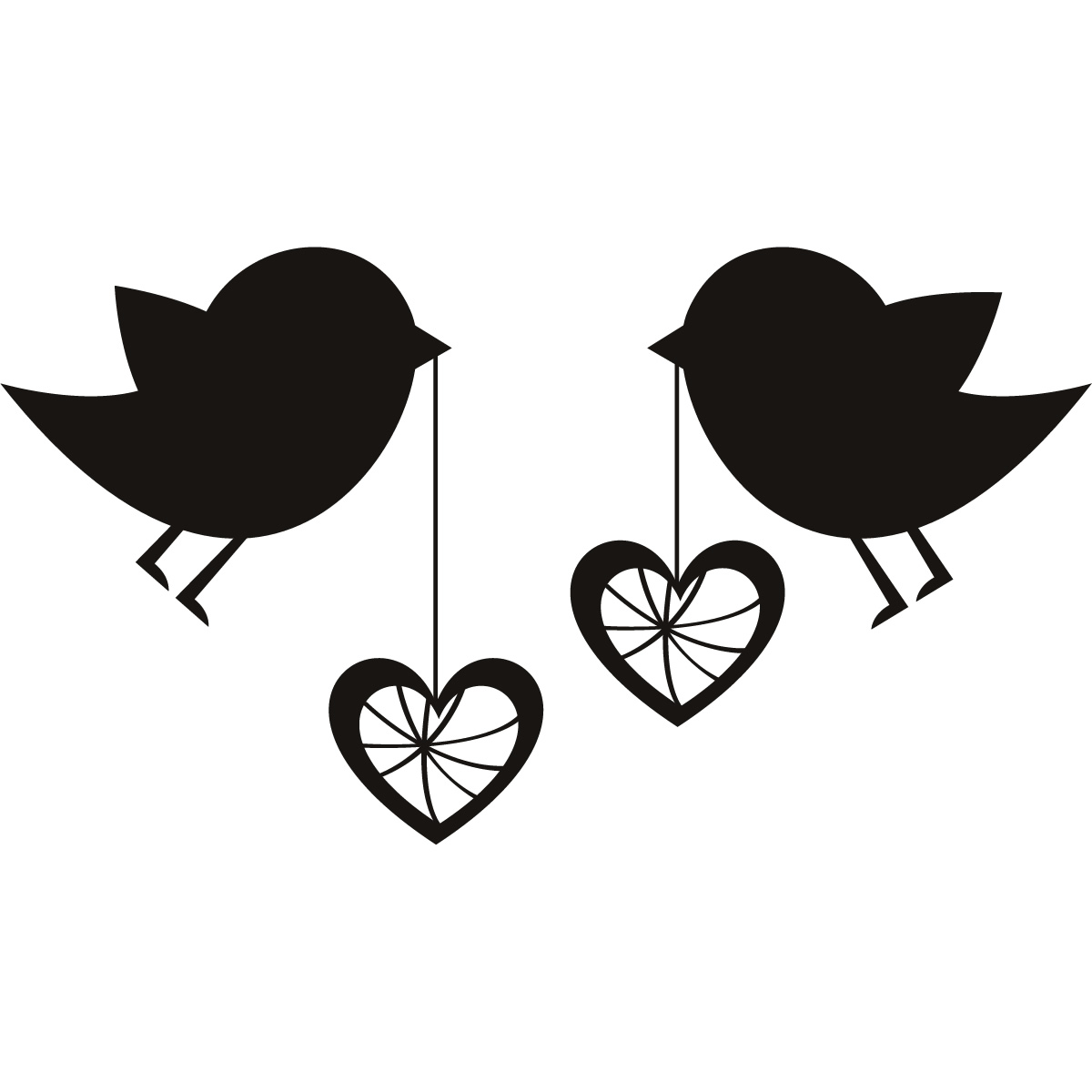 Love birds birds with love hearts wall art sticker wall decal transfers clipart