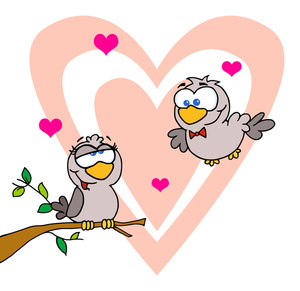 Love birds lovebirds clipart image clipart two pink hearts