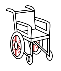 Drawing a cartoon wheelchair clipart clipart