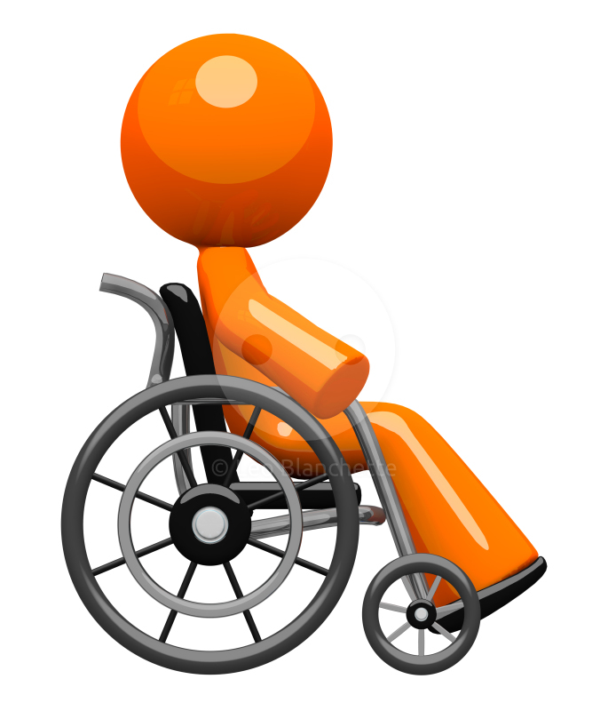 Man in wheelchair side view clipart