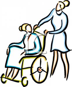 Patient in wheelchair clipart