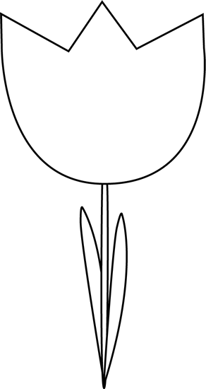 Black and white tulip clip art black and white tulip image
