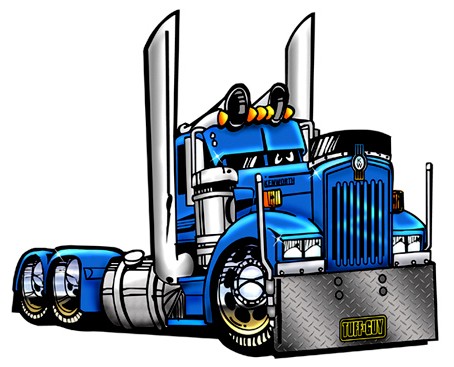 Semi truck big rig cartoon clipart