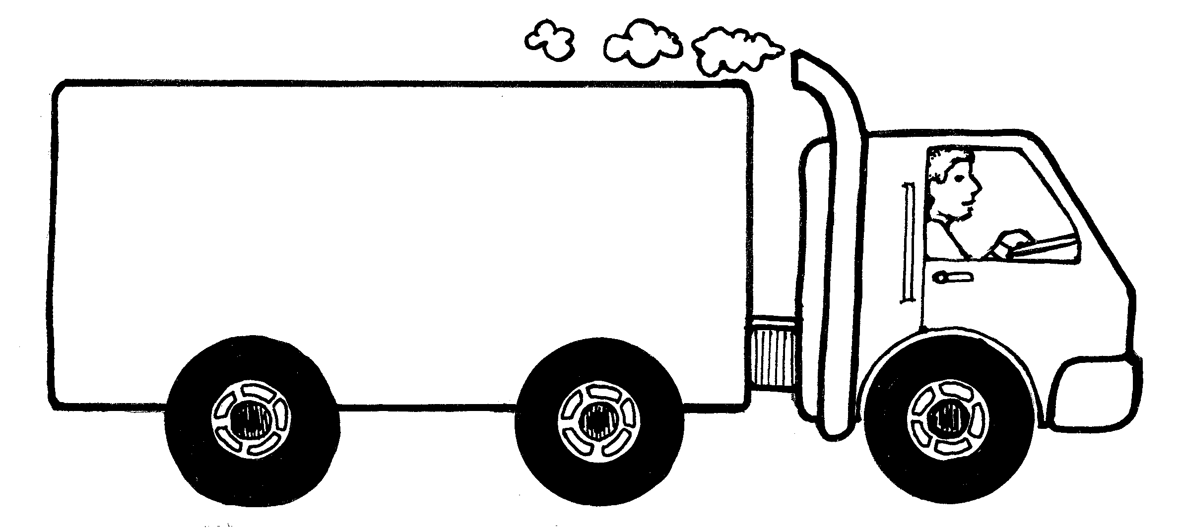 Semi truck clipart black and white free clipart 4