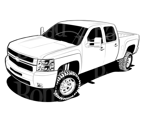 Chevy pickup truck clipart