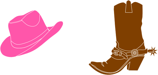 Cowgirl hat and boot clip art at clker vector clip art