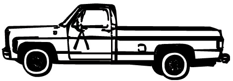 Pickup truck clipart black and white free