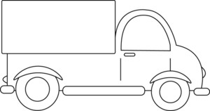 Pickup truck delivery truck clipart image clip art a black