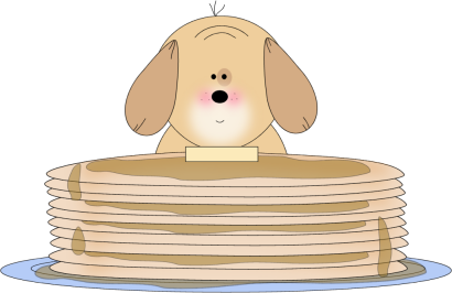 Puppy eating pancakes clip art puppy eating pancakes image