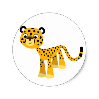 Cartoon cheetah cheetah cartoon stickers zazzle clipart