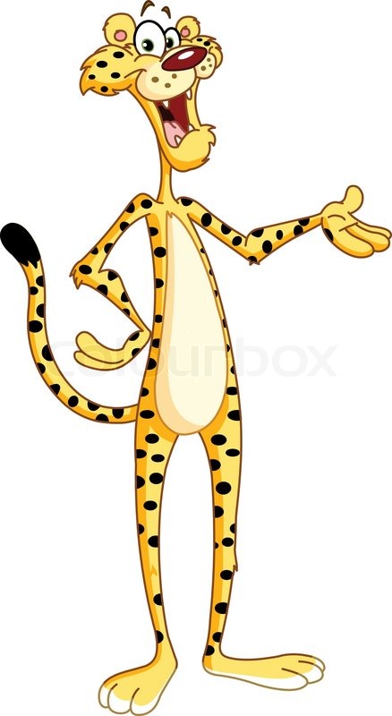 Cartoon cheetah vector colour clipart