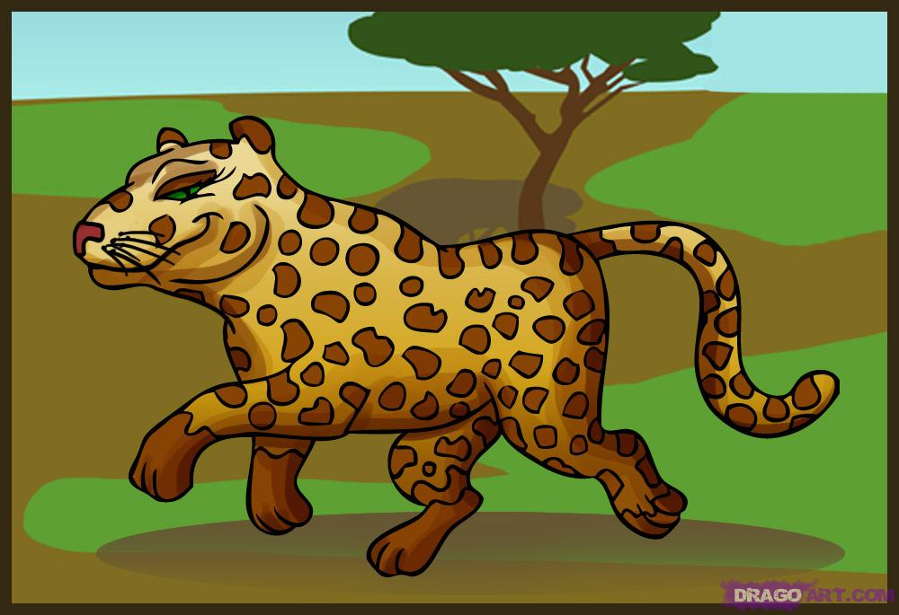 How to draw a cartoon cheetah step by step cartoon animals clip art