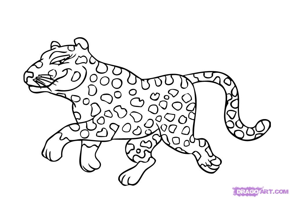 How to draw a cartoon cheetah step by step cartoon animals clipart