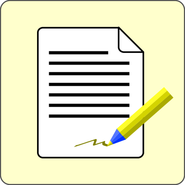 Signature paper document pencil vector clip art