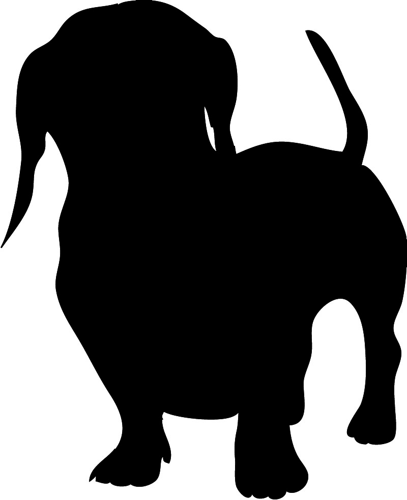 Dachshund silhouette and vector format on clipart