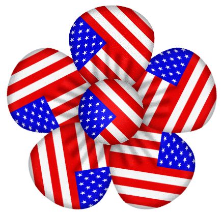 Patriotic clip art usa flag and flower clips on
