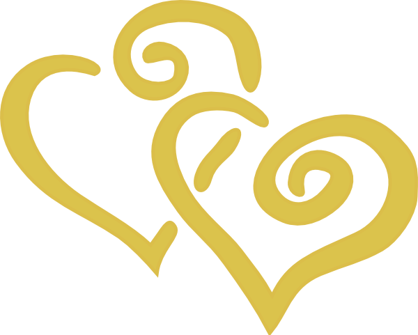 Gold intertwined hearts clipart