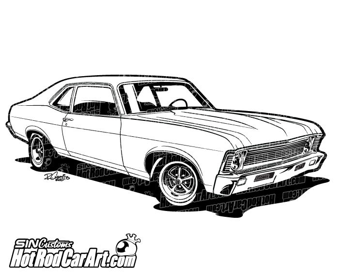 Muscle car 6 ford coupe hot rod car art clip art