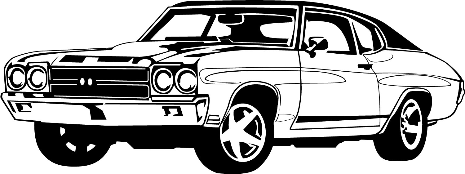 Muscle car car show black and white clipart clipart kid