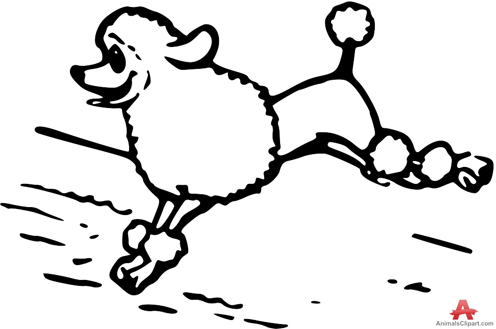Poodle dog jumping outline free clipart design download