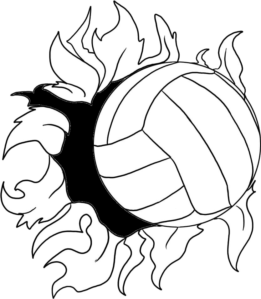 Volleyball line art drawing clipart photo