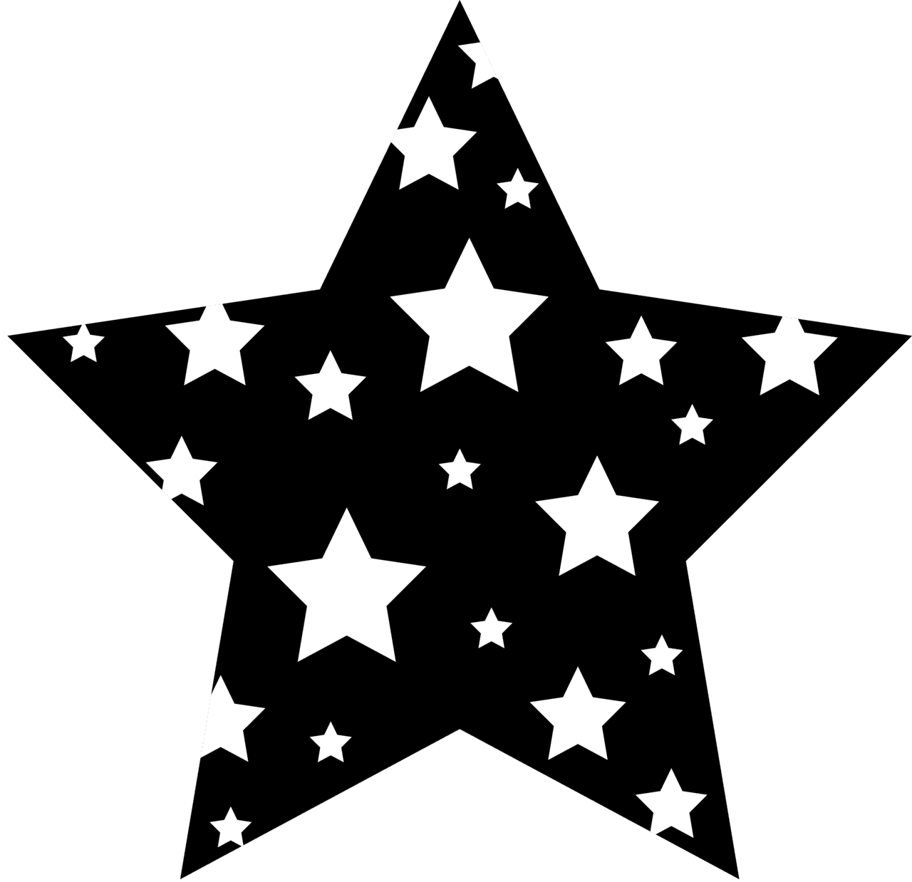 Cute clipart and coloring pages star silhouette background