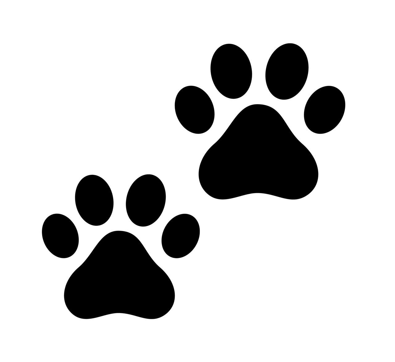 Dog paw print stencil printable clipart background