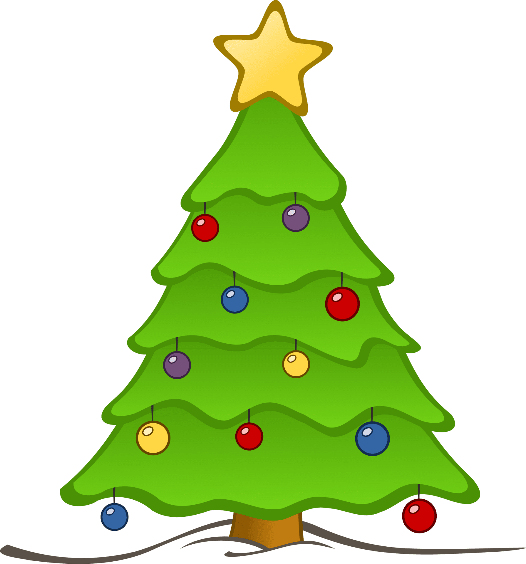 Christmas tree black and white clipart wikiclipart image