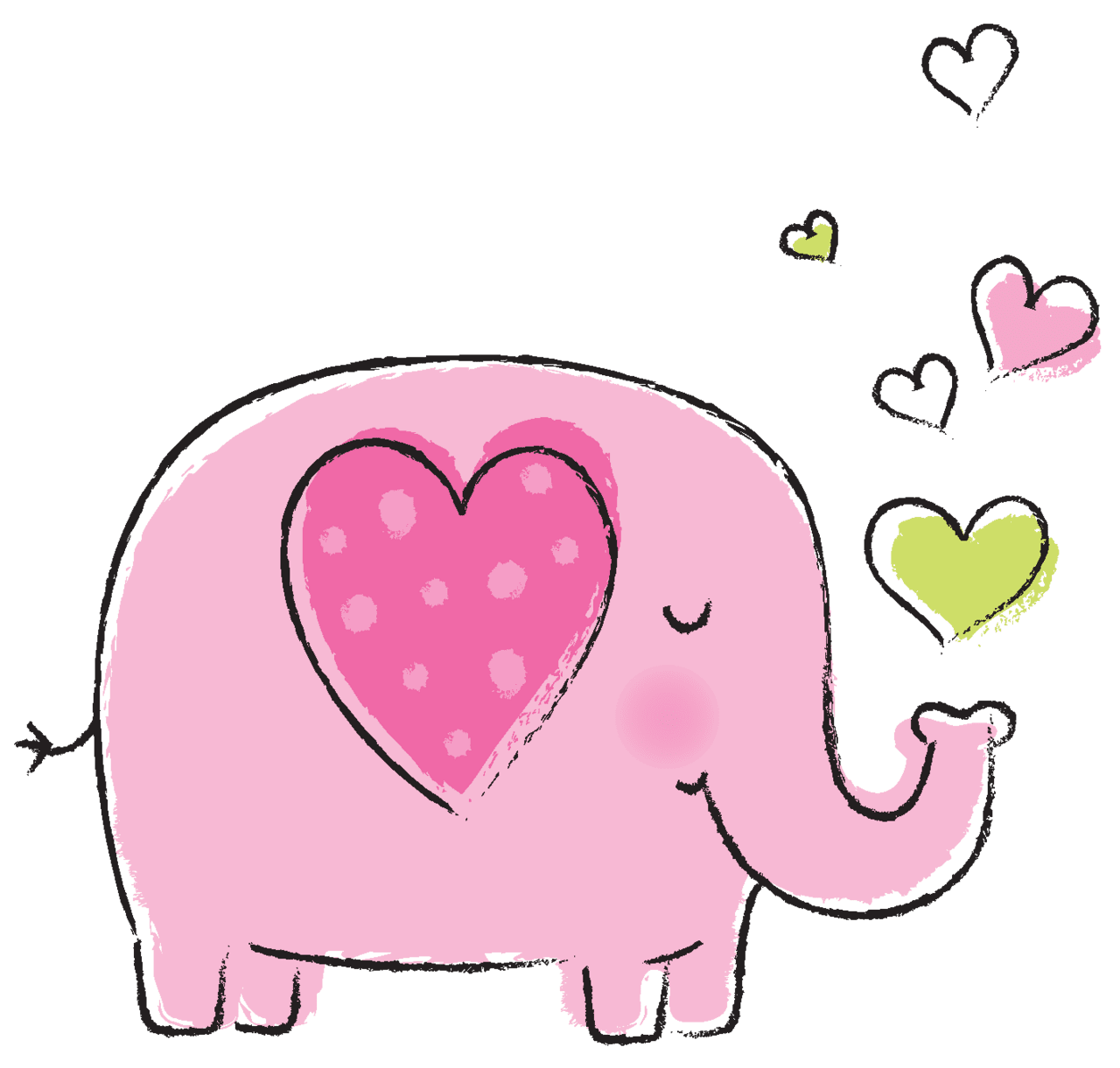 Cute baby elephant clipart vector