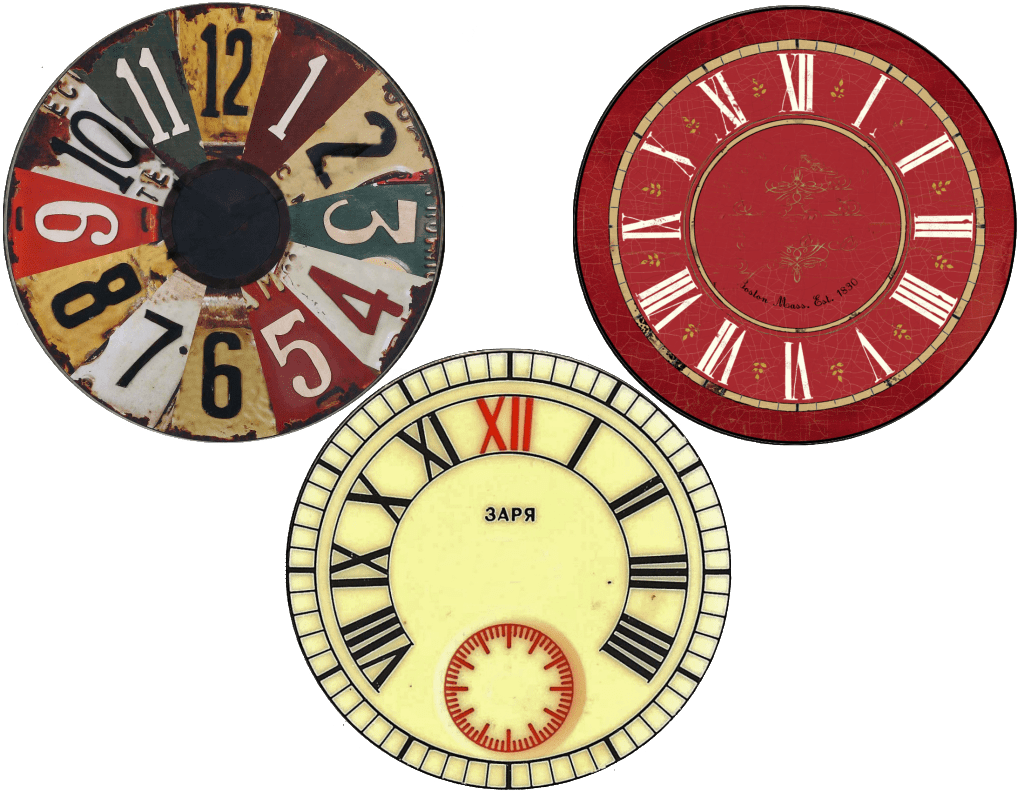 New years clock face printables cd size and plate clipart free