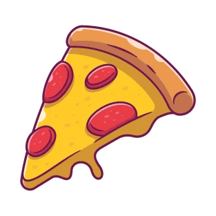 Slice of pizza with melted cheese cartoon by catalyst stuff clipart background