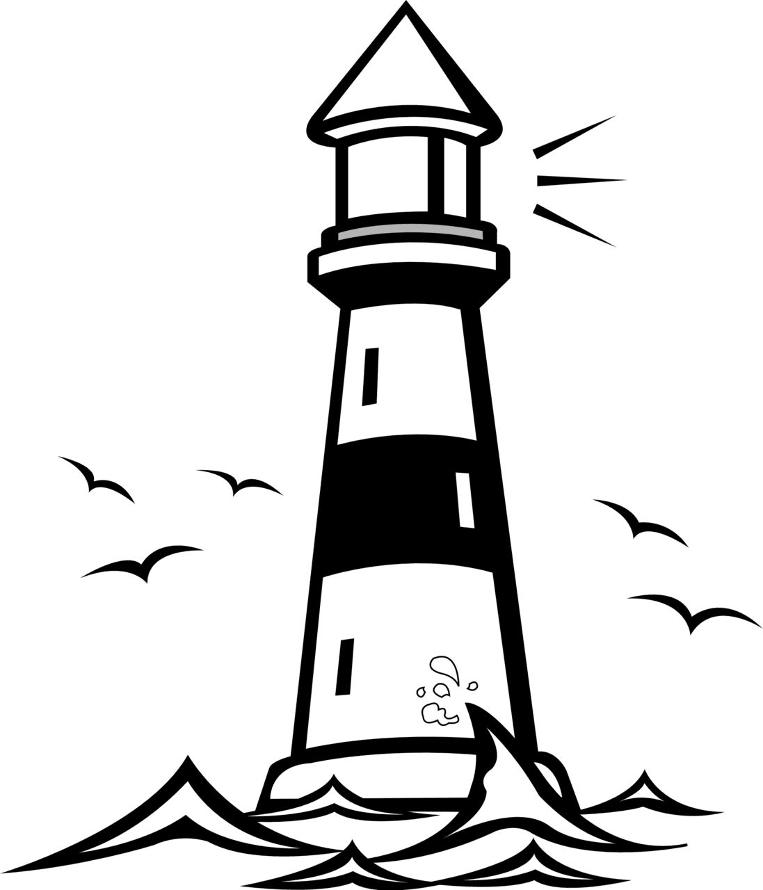 Light house black white clipart panda images