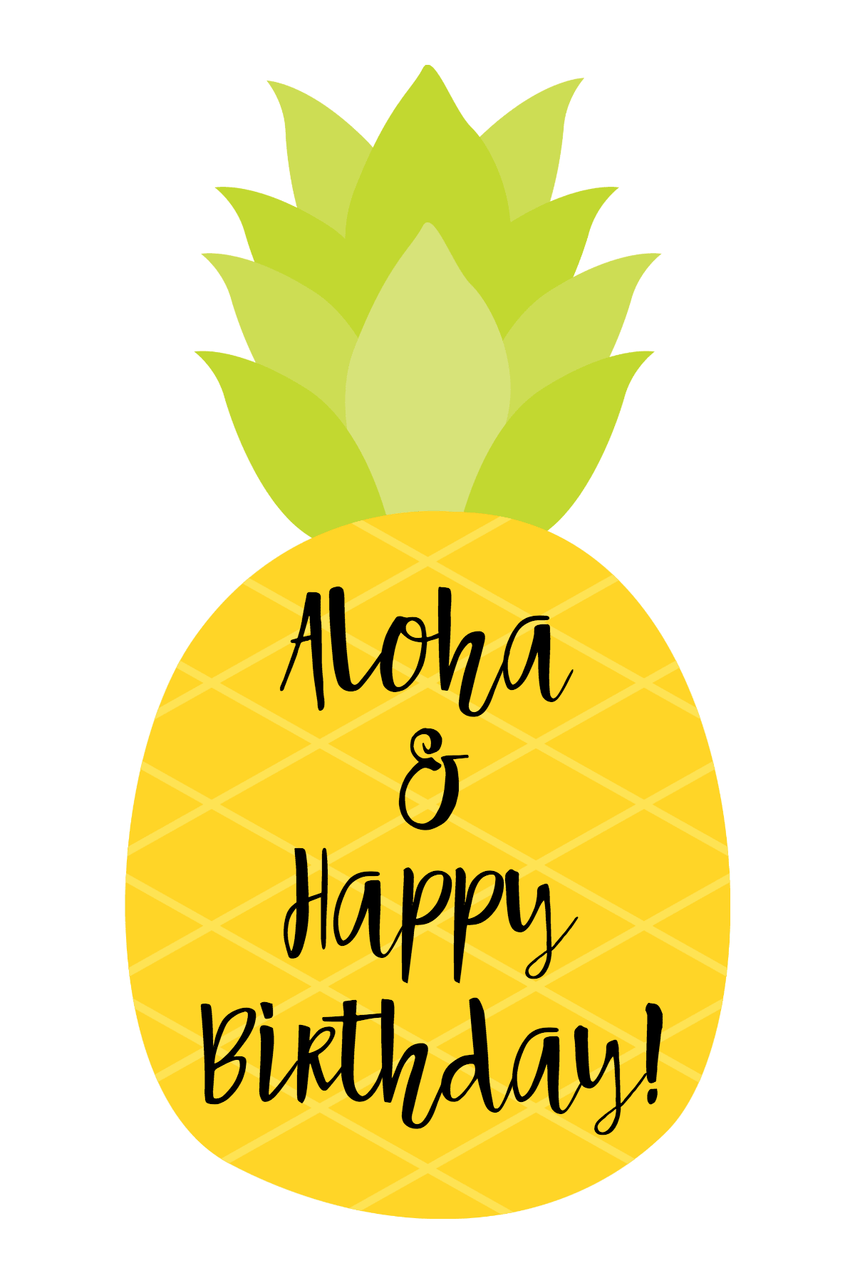 Happy birthday pineapple themed clipart image