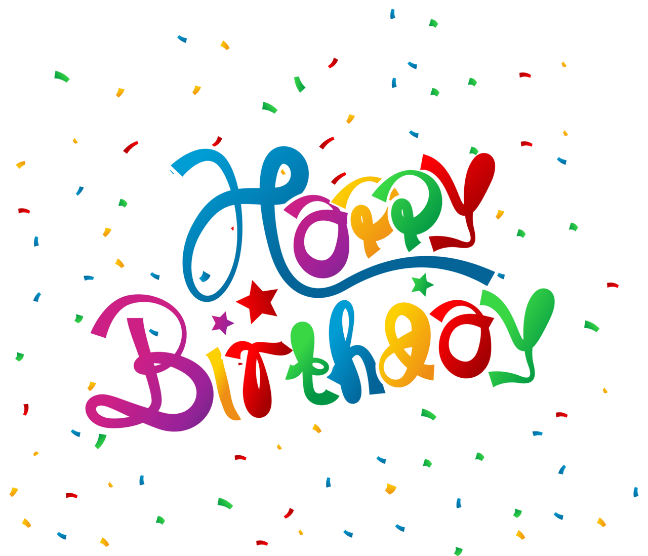 Happy birthday with confetti clipart picture