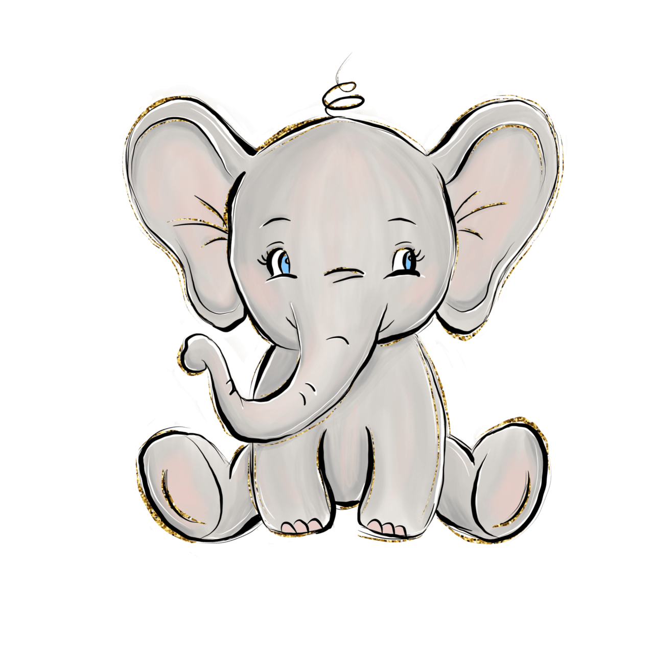 Baby elephant cartoon birthday babygirl toedit clipart transparent