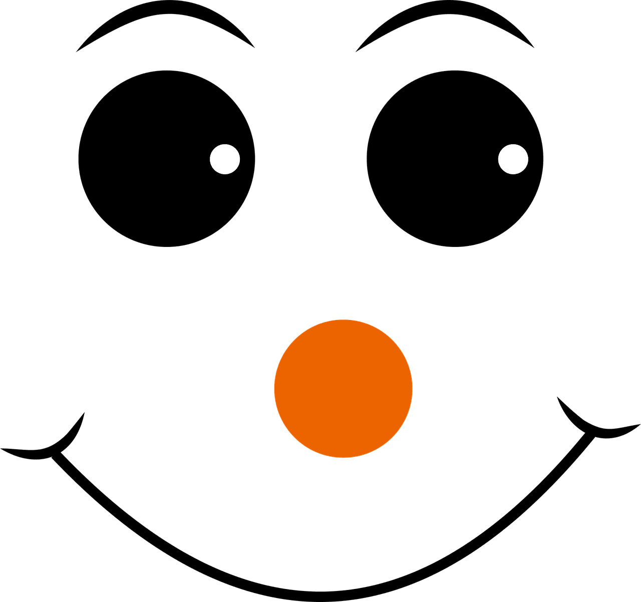 Snowman red nosed smiley face vector graphic clipart