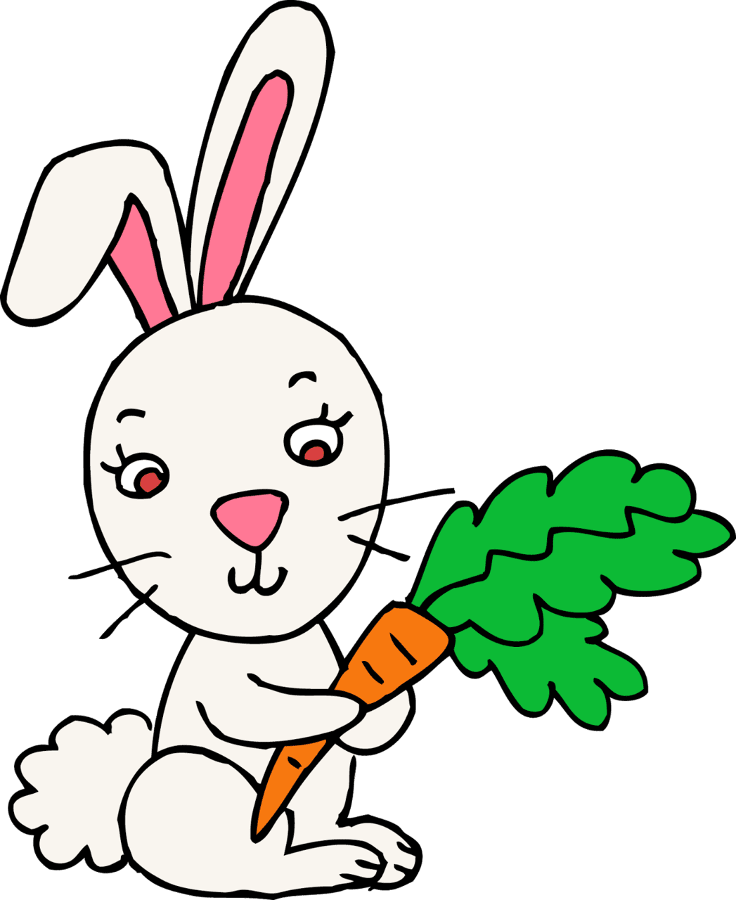 Easter bunny rabbit white vector clipart coloring pages happy cute