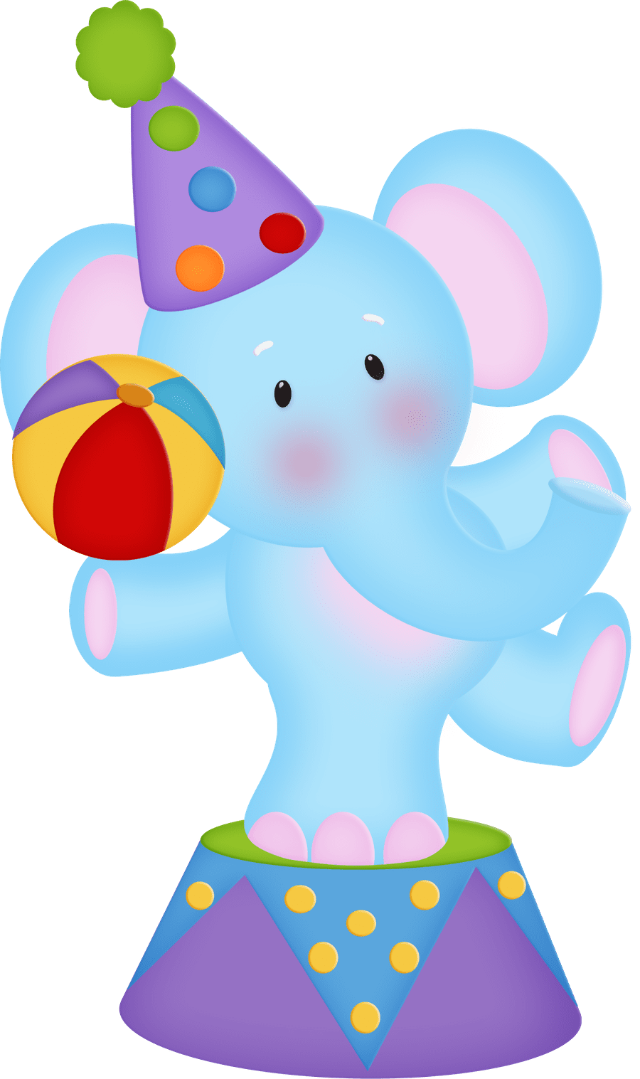 Minus say hello baby clipart elephant circus background