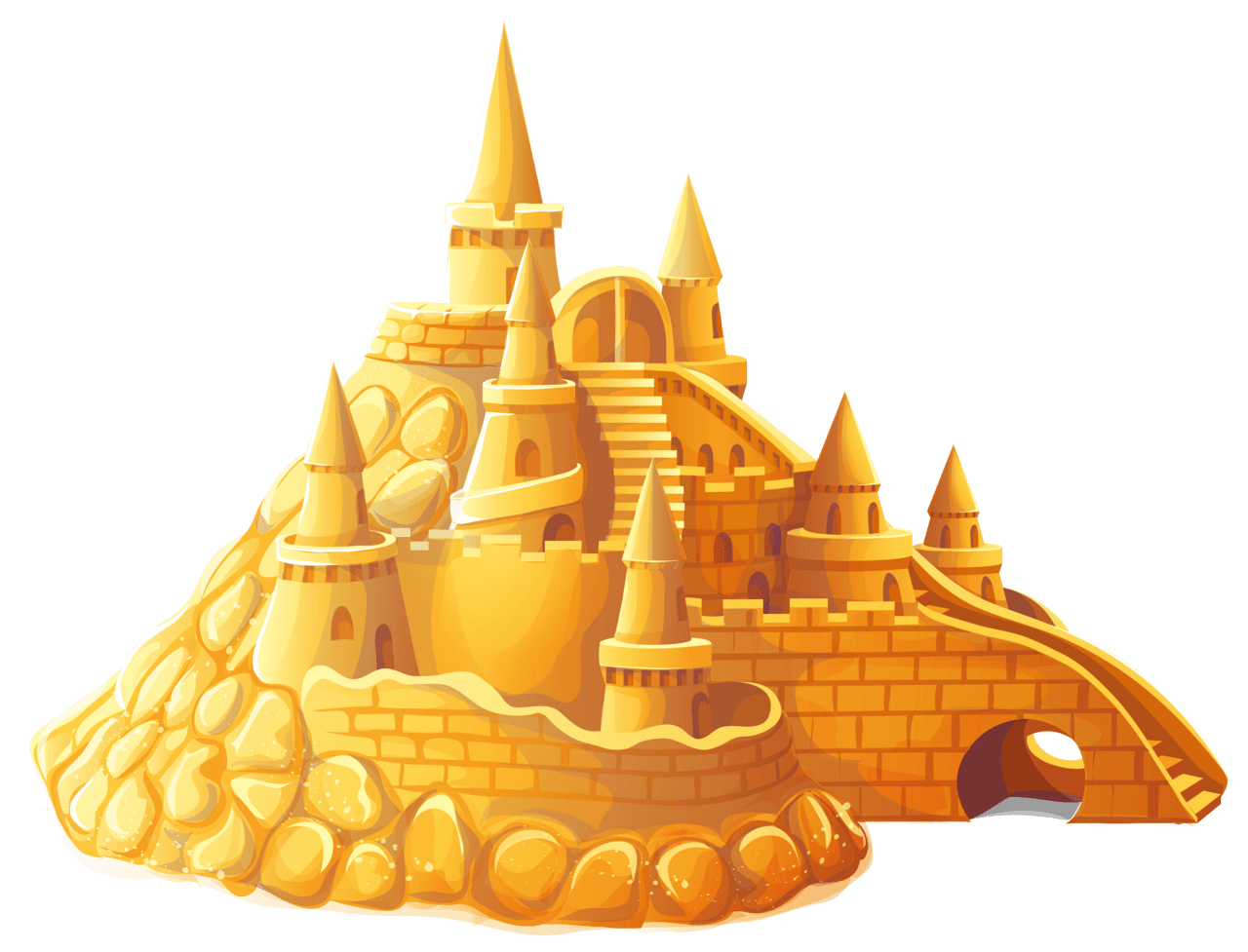 Beach sand castle clipart transparent