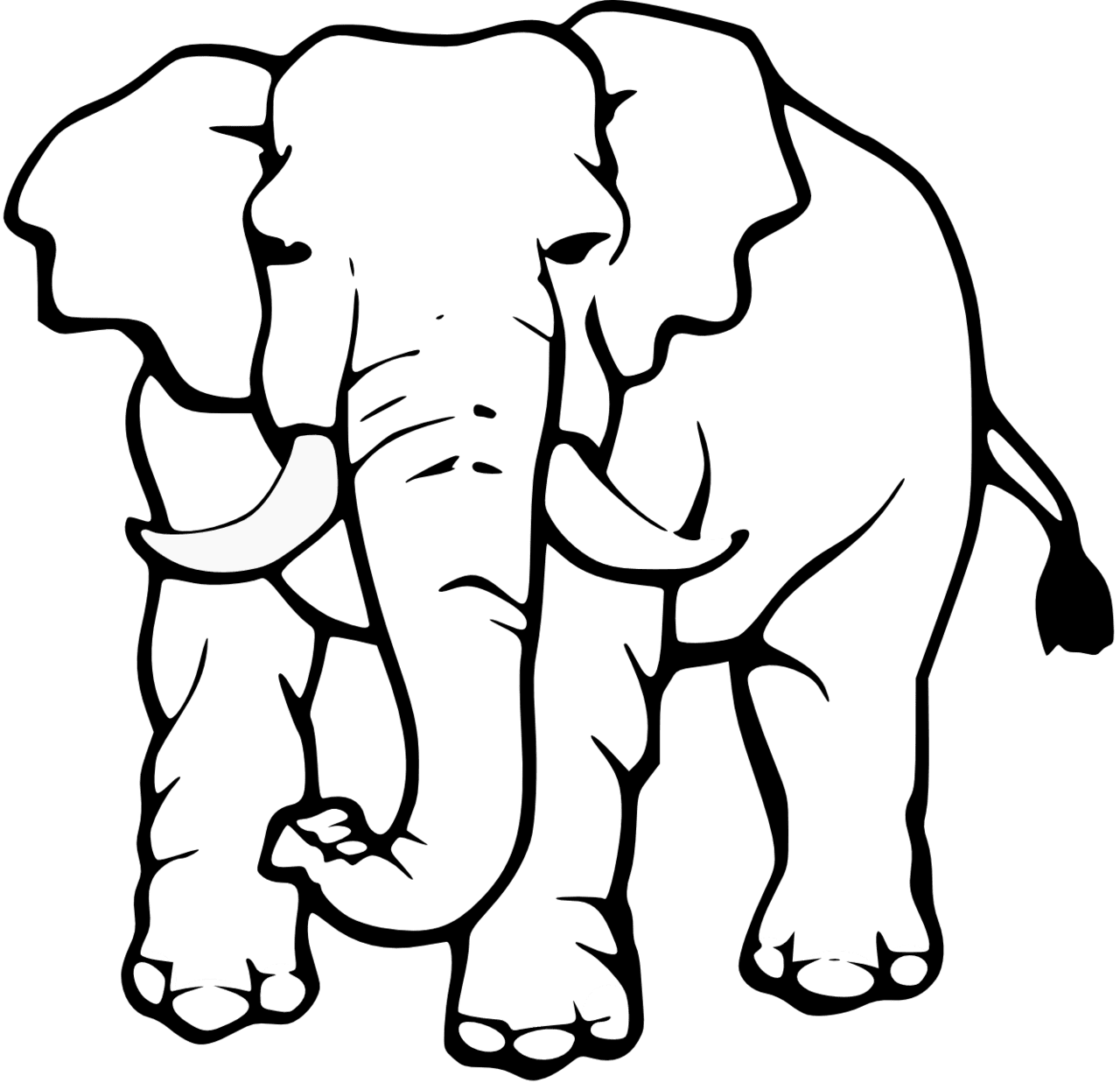 Elephant pin page clipart image