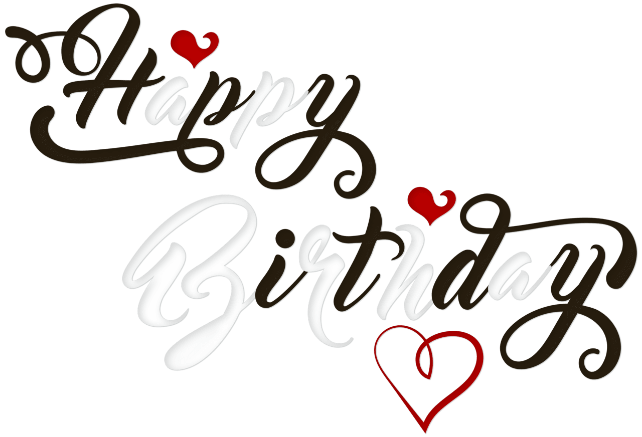 Happy birthday black and white clipart image