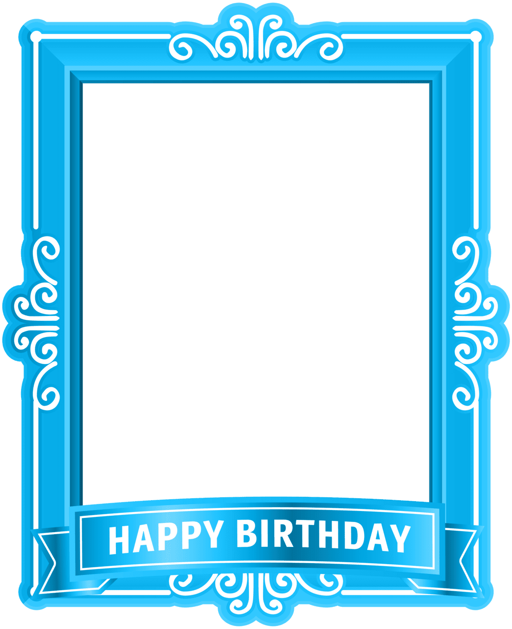 Happy birthday frame blue clipart logo