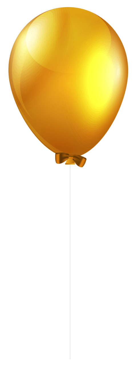 Yellow single balloon clipart image