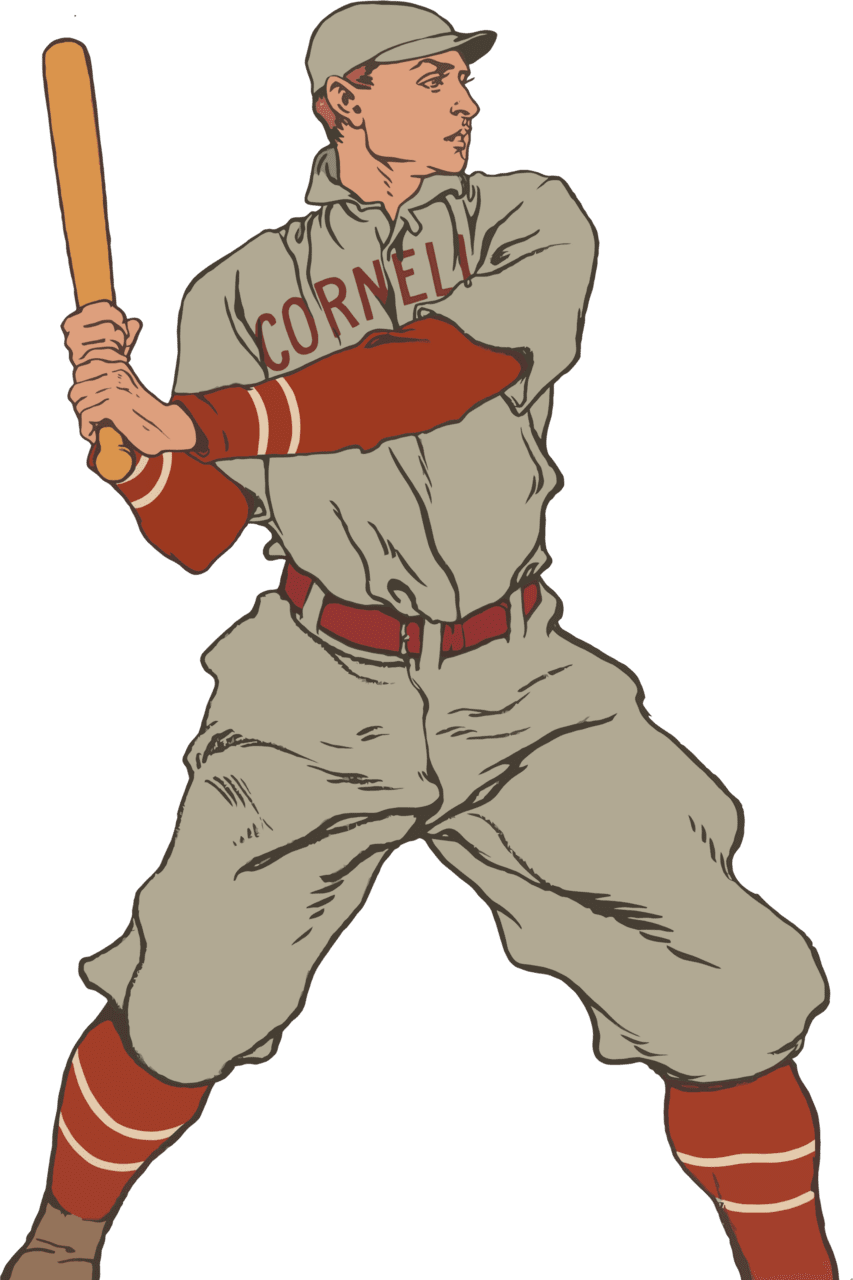 Vintage baseball player clipart transparent