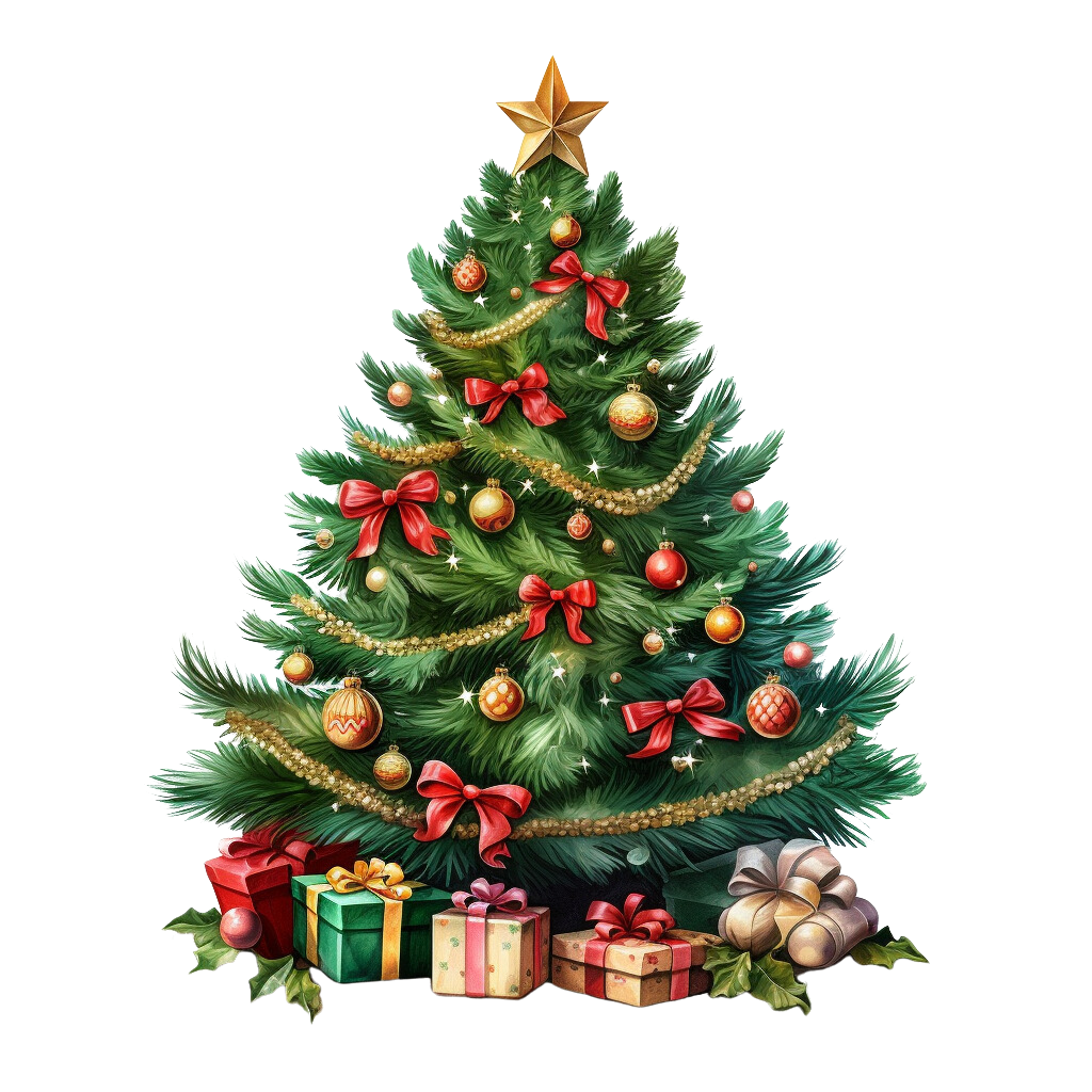 Christmas tree clipart world of printables watercolor transparent