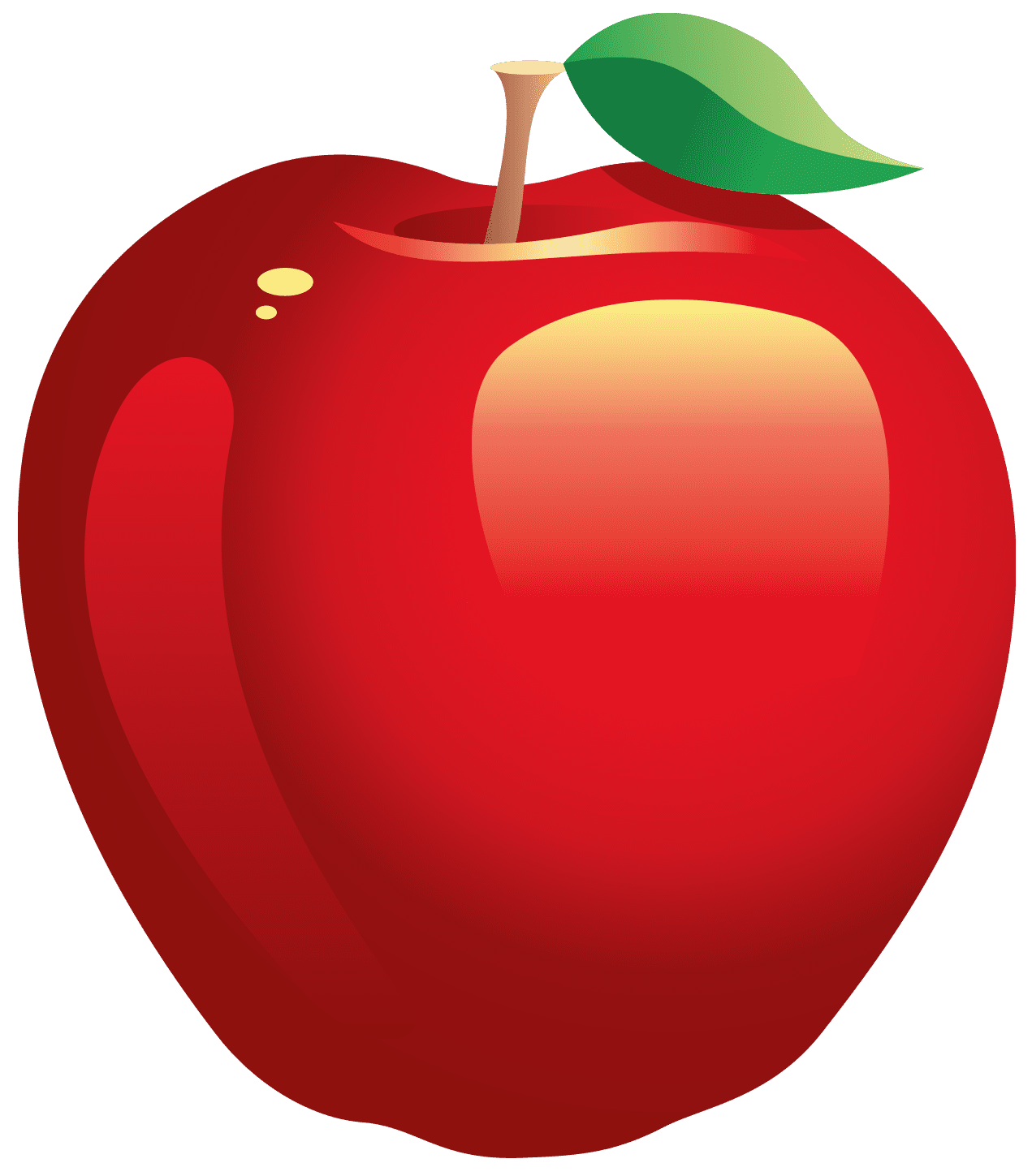 Large painted red apple clipart vector